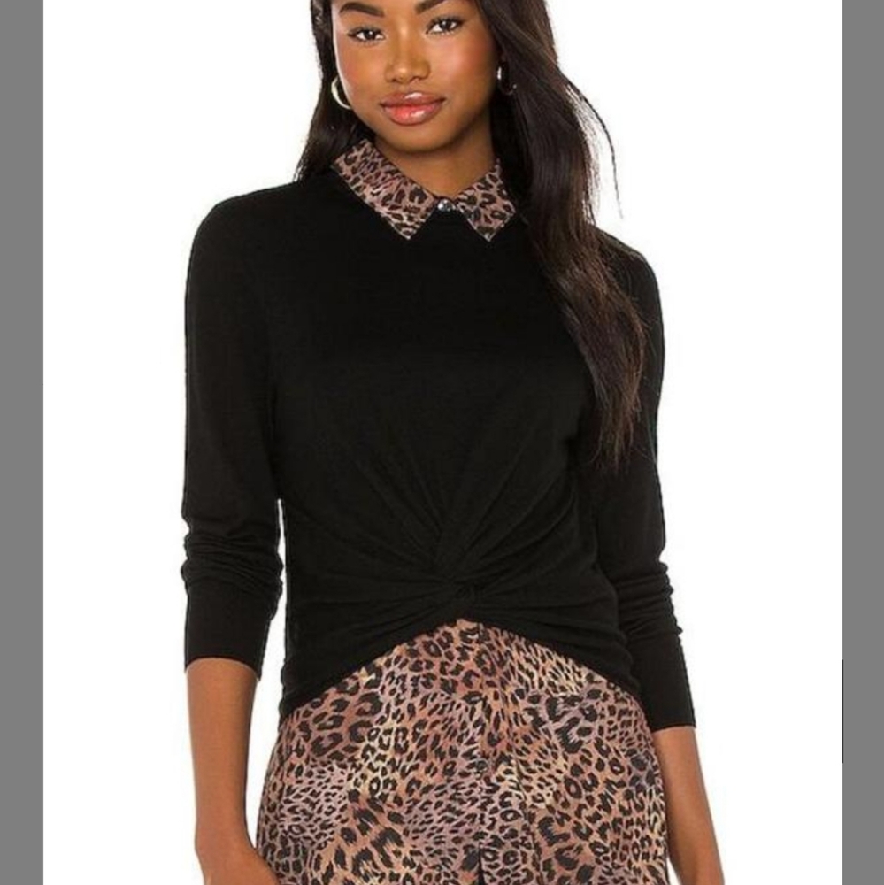 Veronica Beard Phebe Mixed Media Black Multi Sweater Sz XS, Sz 2